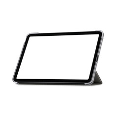 Modern Tablet Mockup with Blank Horizontal Screen – Standing Digital Device PNG © Abdul