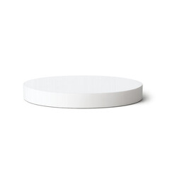 White 3D Round Podium Stage Isolated on White – Product Display Stand PNG