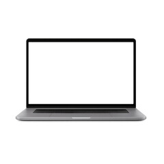 Modern Laptop Computer with Blank White Screen &ndash; Front View Mockup Laptop PNG