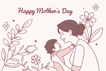 A heartwarming black and white graphic design for Mother's Day.