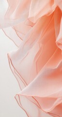Peach chiffon fabric, soft folds and drapes