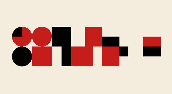Classic Swiss Design: Swiss geometry print design, inspired by the International Typographic Style.