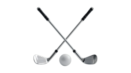 Golf clubs and ball ready for tee off