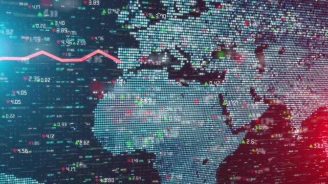 Global Recession Impact Stock Market Crash Trends Chart - Animation