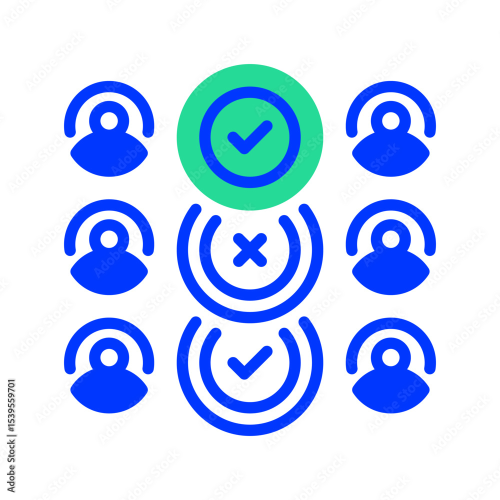 Poster group voting line icon. linear style sign for mobile concept and web design. outline vector icon. sy