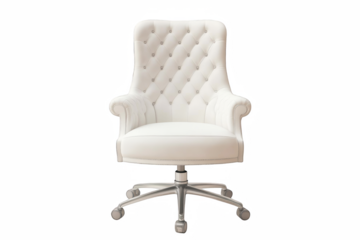 White Office Chair with Wheels