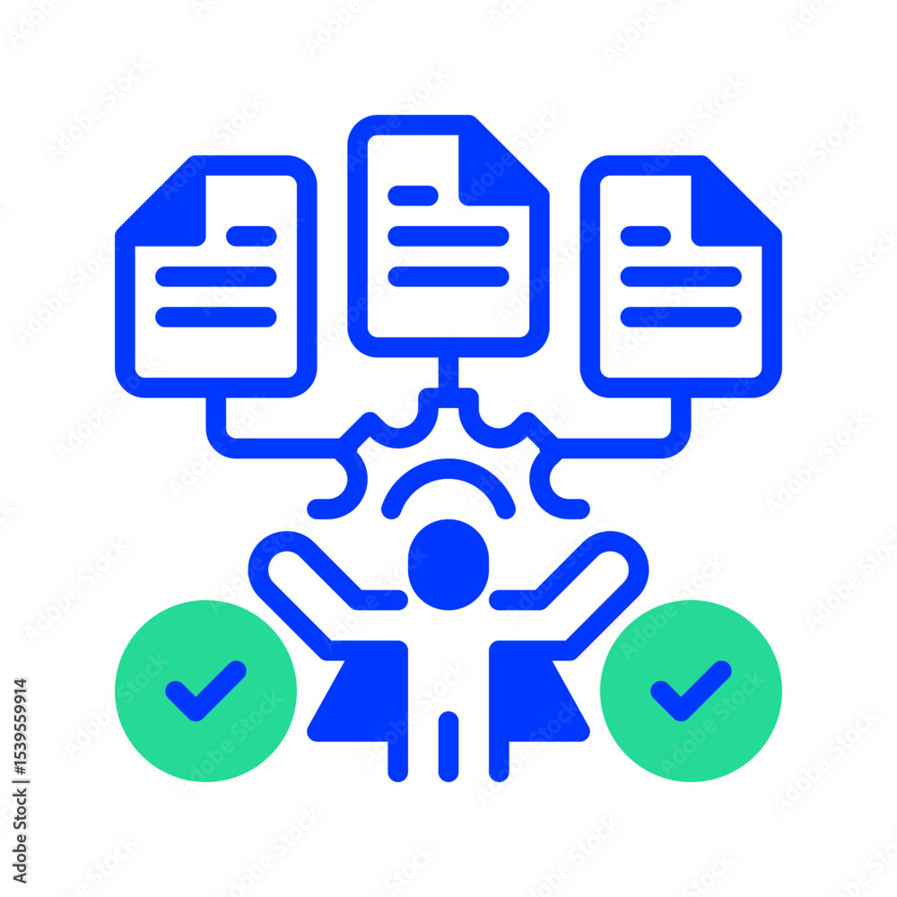 Poster multitasking line icon. linear style sign for mobile concept and web design. outline vector icon. sy