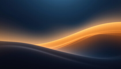 Smooth gradient of dark blue and warm orange hues creates serene and calming abstract background. gentle curves evoke sense of tranquility and fluidity, perfect for various design applications