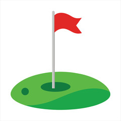 Golf Course Flag and Hole