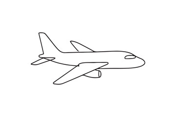 Jet Plane continuous one line drawing minimalism design