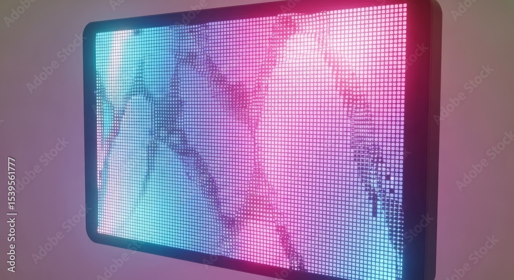 Aufkleber A close-up view of a digital screen displaying colorful abstract patterns.