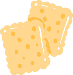 Cute Cracker Illustration, Snack Food Clipart, Simple Crunchy Biscuit Graphic