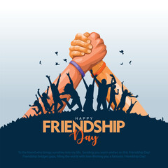 Happy international friendship day greeting card. abstract vector illustration design
