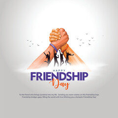 fHappy international friendship day greeting card. abstract vector illustration design