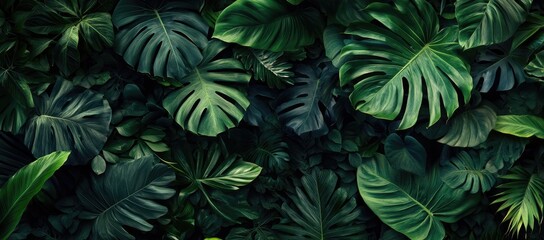 Fototapeta premium Lush, deep green tropical leaves