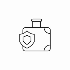 Obraz premium suitcase with shield icon sign vector