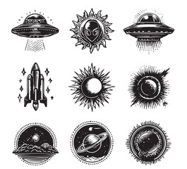 set of ufo icons © Thi