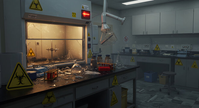 Deserted Biohazard Lab: Aftermath of a Catastrophe