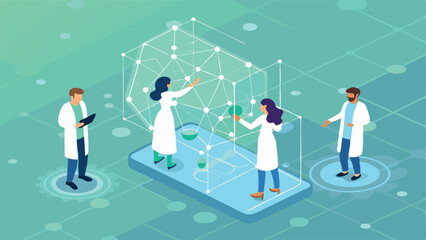 Bright Green Vector Design of Decentralized Scientist Team  