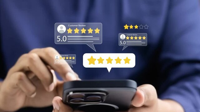 Customer Review and Feedback Rating on Smartphone. A User Centric Perspective in Digital Business and Online Services 4k, video