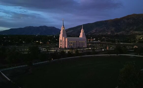 LDS Layton Temple at sunset