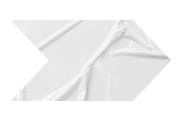 White crumpled paper arrow isolated on transparent background