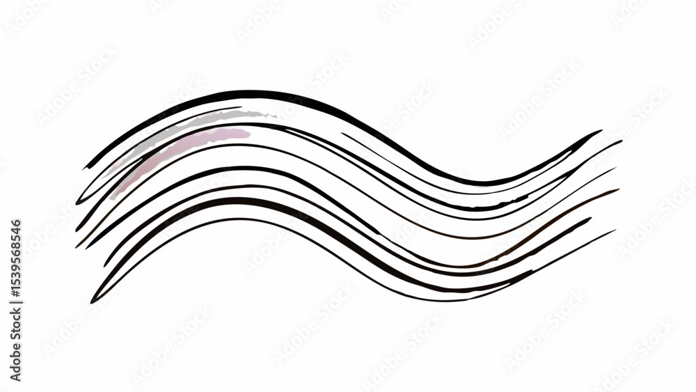 Poster abstract flowing lines illustration with a wave like pattern and simple black and white design creat