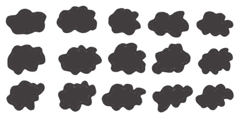 hand drawn crayon type bubble letter vector illustration set. poster decoration set.