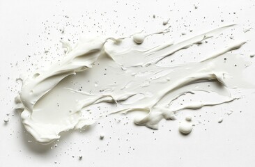 Obraz premium Abstract white cream smear on white background