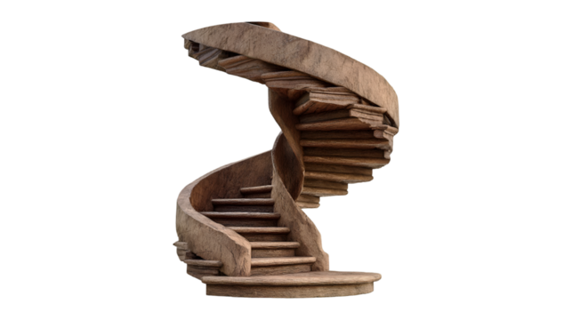Wooden Spiral Staircase Art Design Home Decor