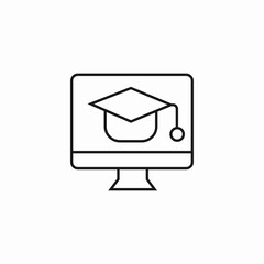 online degree mortarboard icon sign vector