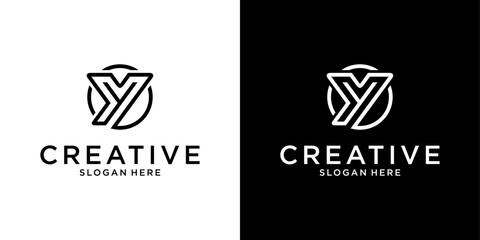 Y or YY initial letter logo design vector