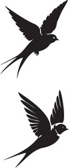 Swallow Bird Silhouette design flying birds vector