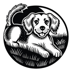 Dachshund dog silhouette vector