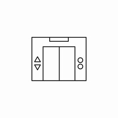 elevator doors buttons icon sign vector