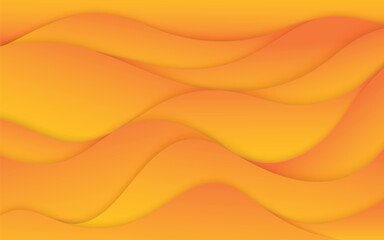 Orange and Yellow Gradient Abstract Background with Fluid Wave Shapes. Modern Warm Design for Presentation and Web. Illustration vector 10 eps.