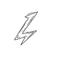Fototapeta premium handdrawn thunderbolt icon
