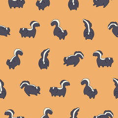 Vector Skunk Seamless Pattern Background for Print Fabric Surface Fashion Wrapping