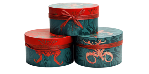chistmas gift boxes isolated on transparent background.