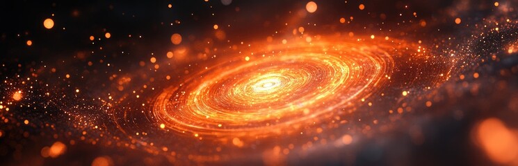 Obraz premium Fiery spiral galaxy in deep space