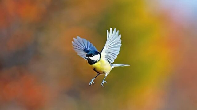 Blue Tit Bird in Flight
