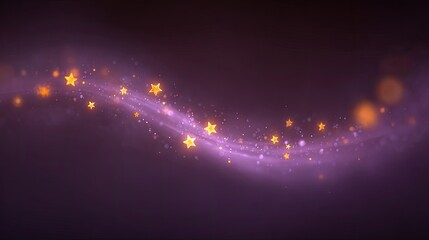 Ethereal Purple Background with Shimmering Stars and Glow Effects