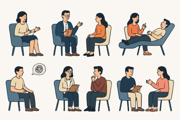 Vector Set Psychotherapy session or consultation.