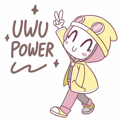 Anime Style. Cute Girl.