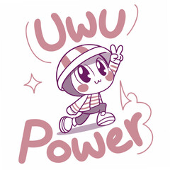 Anime Style. Cute Girl.