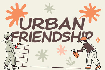 Bold graffiti style font with paint splatter and doodles