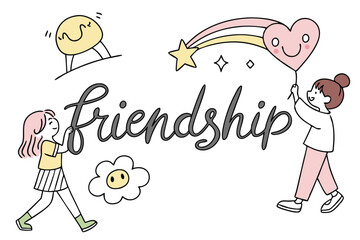 Playful doodle frame with handwritten casual font