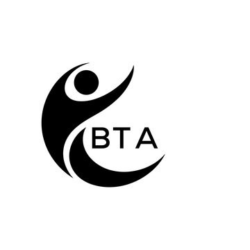 Modern Abstract Human Figure Logo Design with BTA Text &ndash; Minimalist Fitness or Wellness Concept Symbol.
