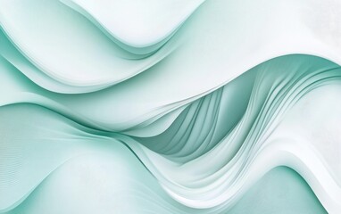 Obraz premium Abstract swirling, light teal and white, wavy lines