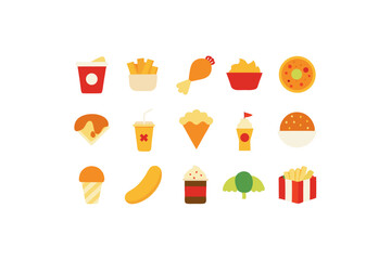 different fast food vector icon